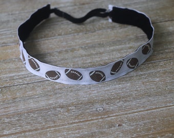 White Football Headband - Non Slip Headband, Headbands for Girls, Sports Headbands, Cheerleading Headband,  Girls Hair Bands, Hair Accessory