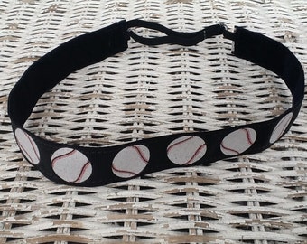 Black Softball Headband - Sports Headband - Headband for Girls - Headband for Women - Softball Gift - No Slip Headband - Hair Accessory