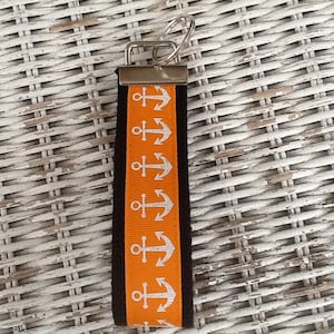 Llavero de ancla naranja - Regalos náuticos - Llavero de pulsera - Llavero personalizado - Llavero para mujer - Llavero náutico - Mejores regalos para maestros