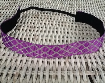 Purple Lattice Headband - Sports Headband - No Slip Headband - Headband for Girls - Headband for Women - Hair Bands for Girls - Accessory