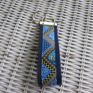 Blue Paisley Keychains, Paisley Key Fob, Keychains for Women, Keychains for Girls, Best Teacher Gifts, Gifts for Women, Paisley Key Fob image 1