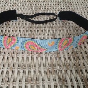 Blue Paisley Headband - Headbands for Women - No Slip Headband - Headband for Girls - Hair Bands for Girls - Adjustable Headband