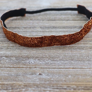 Orange Sparkle Headband, Glitter Headband, No Slip Headband, Sports Headband, Adjustable Headband, Headband for Girls, Headband for Women