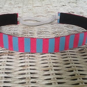 Pink Blue Striped Headband - Girls Sports Headband - Headband for Women - Hair Bands for Girls - Sports Headband - Athletic Headband