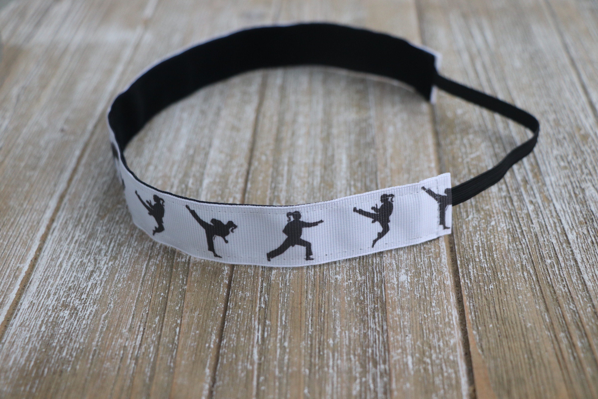 White Karate Headband, Sports Headbands, Headbands for Girls, Headbands