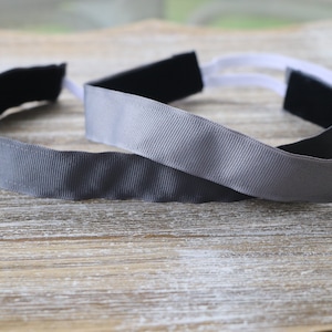 Graues Uniform Stirnband, Stirnband für Frauen, Stirnband für Mädchen, Sport Stirnband, No Slip Stirnband, Mädchen Haarschmuck, Haarbänder