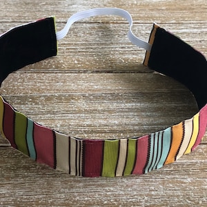 Breites gestreiftes Stirnband, breites Frauen-Haarband, kein Slip-Stirnband, Stirnbänder für Frauen, Sport-Stirnband, Geschenk für Frauen, Haarschmuck