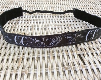 Schwarzes Cross Country Stirnband - Laufendes Stirnband - Stirnband für Mädchen - Stirnband für Frauen - Geschenk für Läufer - No Slip Stirnband - Haarband