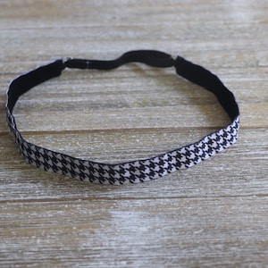 Black Houndstooth Headband, Headband for Women, Sports Headband, Hair Bands for Girls, Gifts for Women,  Adjustable Headband, Hair Bands
