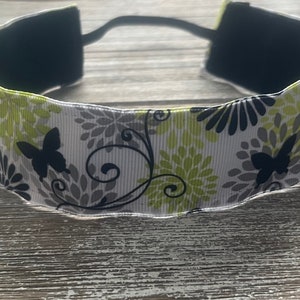 Butterfly Flower Wide Headband, Hair Band for Women, No Slip Headband, Headbands for Girls, Sports Headband, Hair Accessory, Boho Band