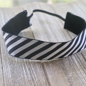 Schwarz gestreiftes breites Stirnband, Haarband für Mädchen, No Slip Stirnband, Stirnbänder für Frauen, Sport Stirnband, Geschenk für Frauen, Haarschmuck