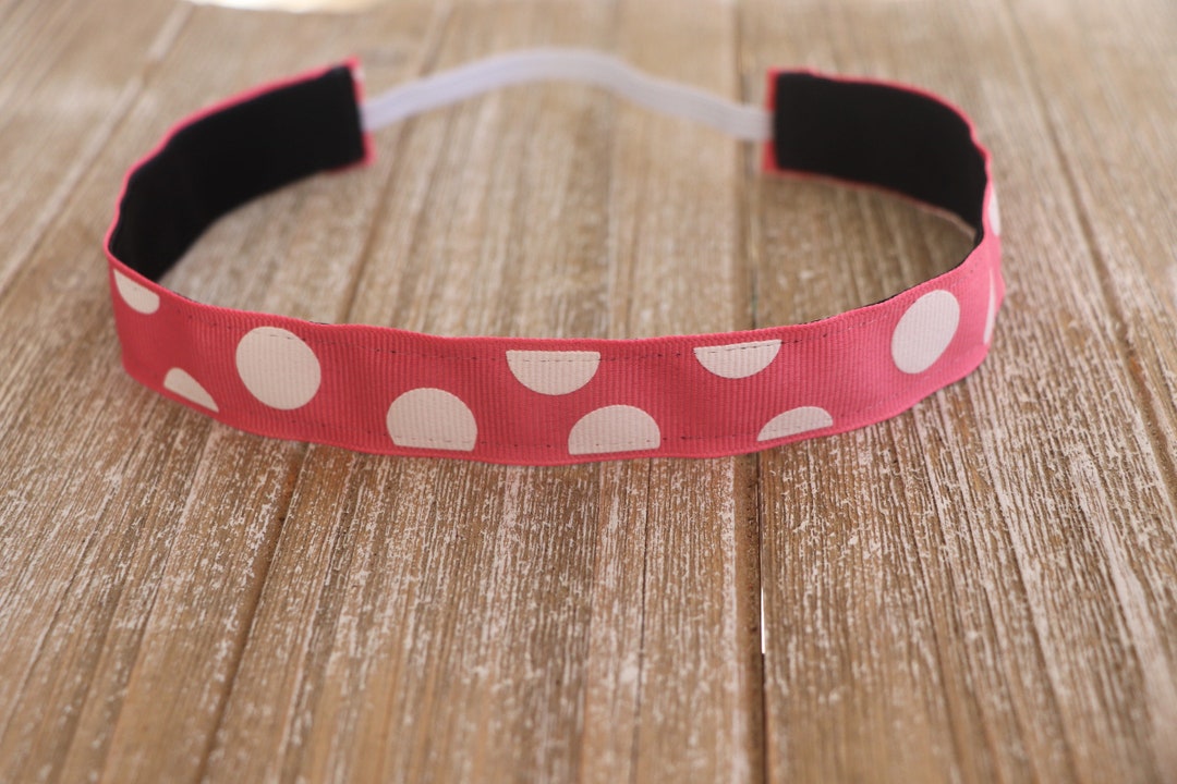 Pink Polka Dot Headband, Headband for Girls, Headband for Women, No ...