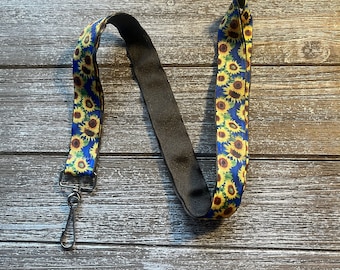 Sonnenblumen Schlüsselband, Blumen Schlüsselband, Personalisiertes Schlüsselband, Schlüsselband, Schlüsselband, Sonnenblume Geschenk