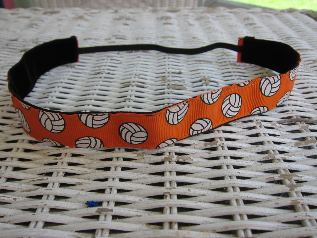 Orange Volleyball Headband, Girls Sports Hair Bands, Headbands for