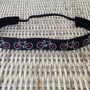 Black Bicycle Headband- Sports Headband- Athletic Headband- Adjustable Headband- Elastic Headband- Hair Accessories- Headbands for Women