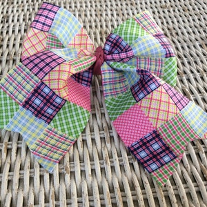 Preppy Plaid Cheer Bow - Girls Cheerleading Hair Bow - Hair Bows for Girls - Girls Hair Accessory - Gifts for Girls - Ponytail Holder