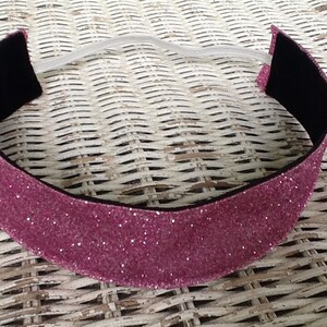 Pink Glitter Wide Headband - No Slip Headband - Headband for Girls -Headband for Runners - Headband for Women - Sports Headband - Hair Band