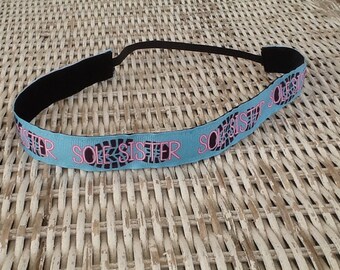 Sole Sisters Stirnband, Laufstirnband, Stirnbänder für Frauen, Geschenk für Läufer, No Slip Stirnband, verstellbares Stirnband, Geschenk für Mädchen