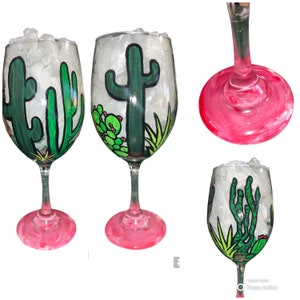 Cactus wine glass