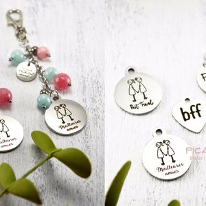 Best Friends Bag Decorations, Best Friends, BFF, Best Friend Ever, Semi-precious, Friendship Gift, For Friends, x2, Party Gift