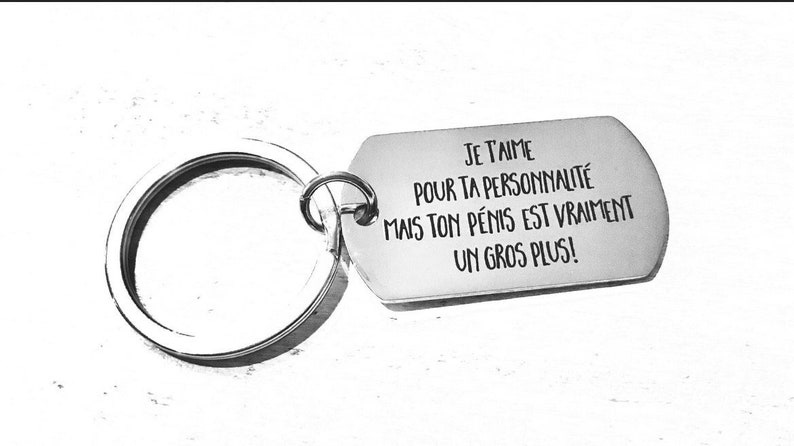 Key ring I love you for your personality..., Lover, Husband, for Men, Humorous gift, Ideal gift for Christmas stocking image 1