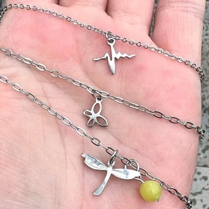 Stainless Steel Anklets with Hollow Out Butterfly, Sign of Life, Dragonfly image 1