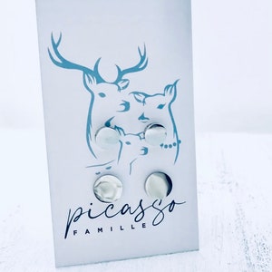 Earrings, silver lozenge on stem, Minimalist, Stainless steel, Gift for women and girls, Small earrings, Christmas gift image 2