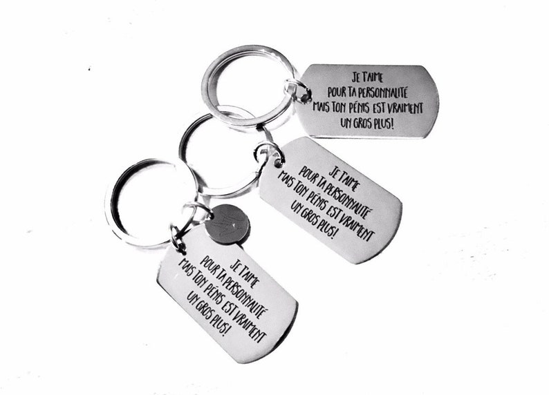 Key ring I love you for your personality..., Lover, Husband, for Men, Humorous gift, Ideal gift for Christmas stocking image 2