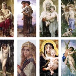 Bouguereau Digital Collage Sheet - 1x2 inch - Domino Collage Sheet - Instant Download