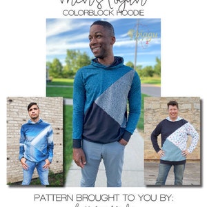 Adult Logan Colorblock Hoodie PDF Sewing Pattern (Men's Standard Measurement Chart)