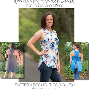 Women’s Avery Tank Top, Tunic & Dress Sewing Pattern