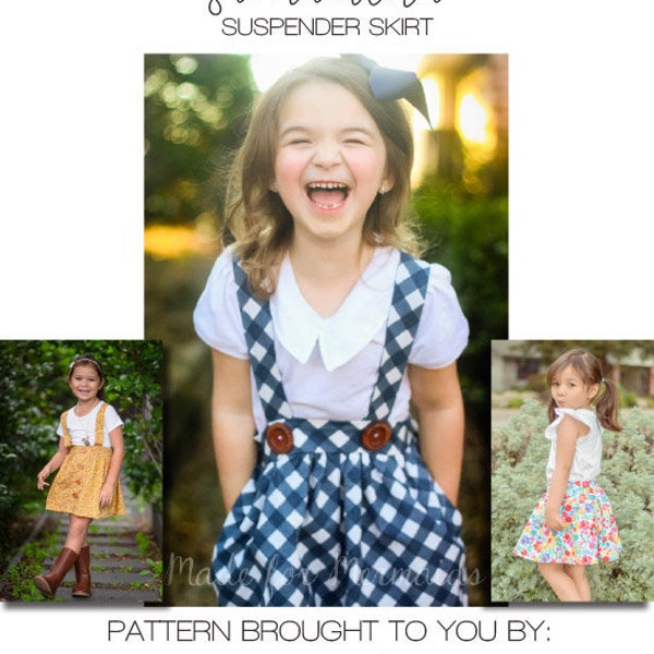 Samantha Suspender Skirt PDF Sewing Pattern Sizes 1/2-14- Updated 2020