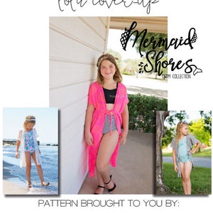 Mermaid Shores Collection- Lola Cover-Up PDF Sewing Pattern Sizes 1/2-14