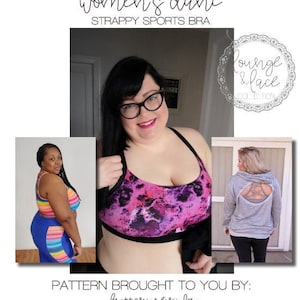 Lounge & Lace Collection-Adult  Dani Strappy Sports and Training Bra PDF Sewing Pattern