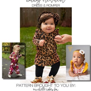Baby Nevaeh Dress & Romper PDF Sewing Pattern Newborn- 24 months