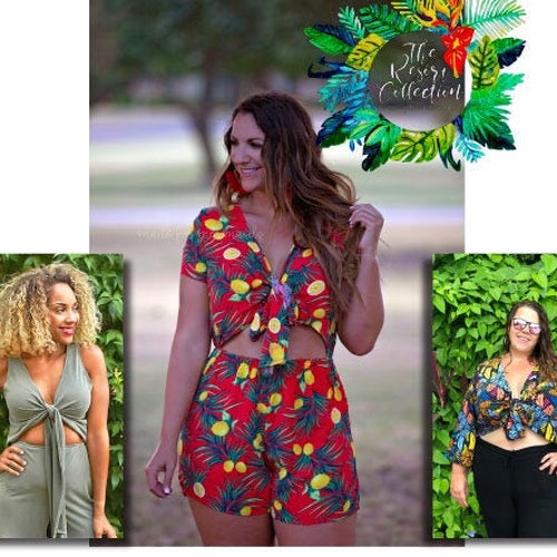 Resort Collection Womens Tallulah Romper Top & Shorts PDF - Etsy