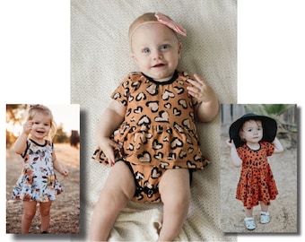Baby Blythe Babydoll Bodysuit, Top & Dress PDF Sewing Pattern Sizes Newborn-18/24 Months