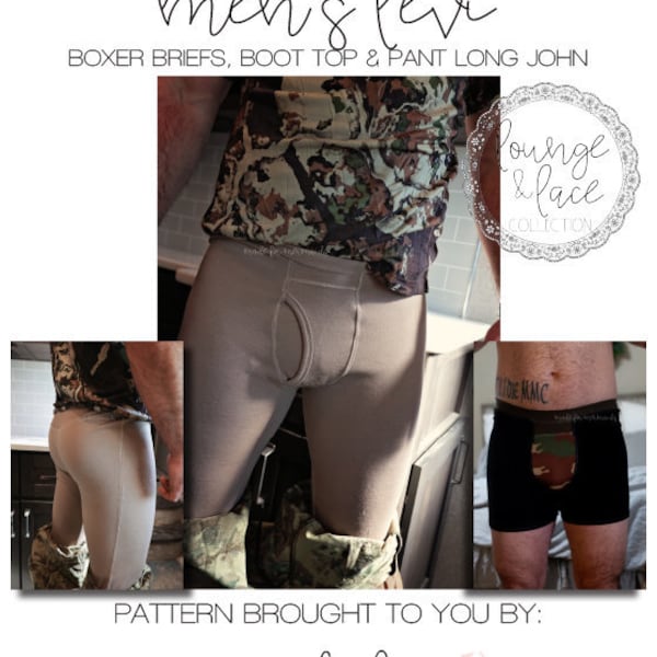 Lounge & Lace Collection-Adult Levi Boxer Briefs and Long Johns PDF Sewing Pattern