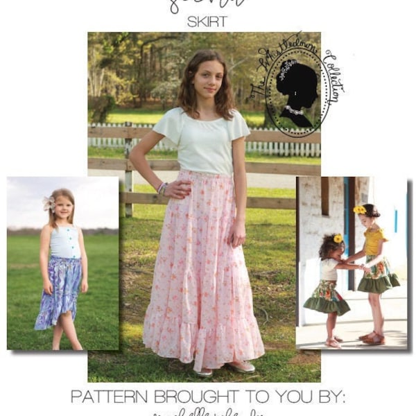 The Whistledown Collection: Youth Siena Skirt PDF Sewing Pattern 1/2- 14