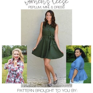 Women’s Reese Peplum, Mini & Dress PDF Sewing Pattern