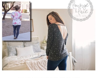 Lounge & Lace Collection: Women’s Stella Sweater Top and Tunic PDF Sewing Pattern