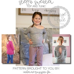 Lounge & Lace Collection:Stella Sweater Top and Tunic PDF Sewing Pattern