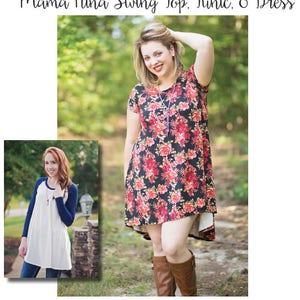 Women's Nina Swing Top, Tunic & Dress PDF Sewing Pattern