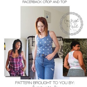 Lounge & Lace Collection- Adult Remi Racerback Tank PDF Sewing Pattern