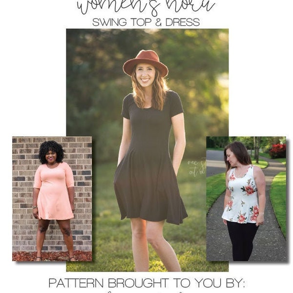 Adult Nora Swing Top, Mini & Dress PDF Sewing Pattern