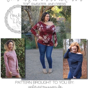 Lounge & Lace Collection- Women’s Deanna Dolman Top, Sweater and Dress PDF Sewing Pattern