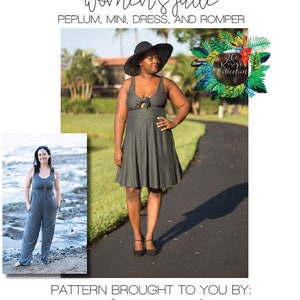 Resort Collection- Women’s Jade Peplum, Mini, Dress & Romper PDF Pattern