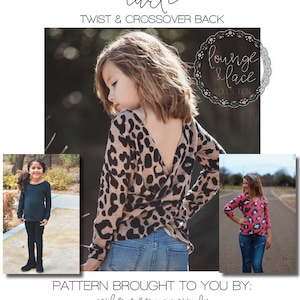 Lounge & Lace Collection- Youth Carli Crossover and Twist Back Top Pattern Sizes 1/2-14