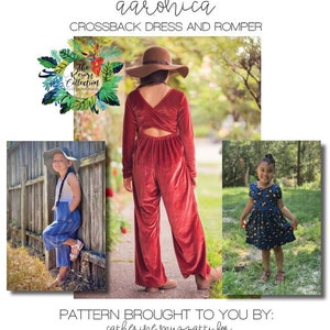 May include: A red velvet crossback dress and romper pattern, called "Aarohica", designed by Catherine Muzzatti for "Made for Mermaids".