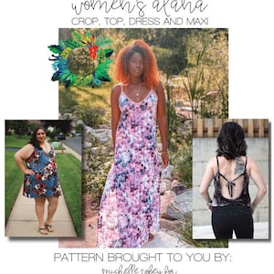 Resort Collection-Adult Alana Crop, Top, Mini, Dress & Max PDF Sewing Pattern